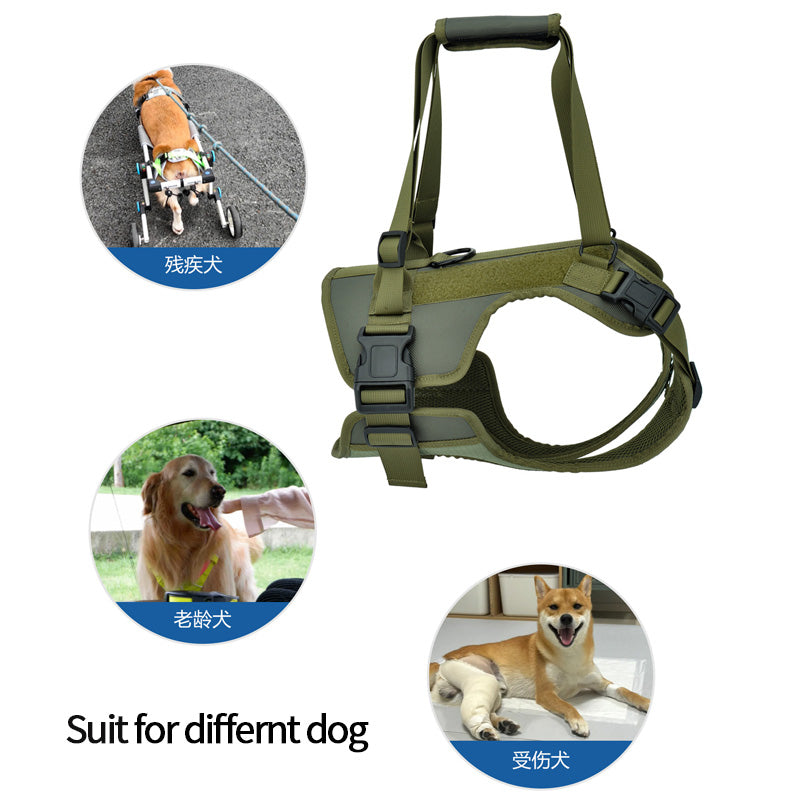 Adjustable Dog Lift Harness - Supportive Sling for Large Dogs with Hind Legs, Mobility Aid for Elderly & Disabled - Durable Nylon Vest for Hip & Back Joint Injury Assistance During Walks, Without Battery