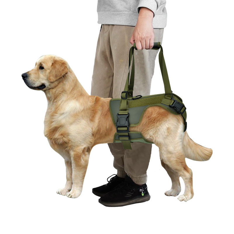 Adjustable Dog Lift Harness - Supportive Sling for Large Dogs with Hind Legs, Mobility Aid for Elderly & Disabled - Durable Nylon Vest for Hip & Back Joint Injury Assistance During Walks, Without Battery